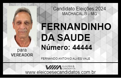 Candidato FERNANDINHO DA SAUDE 2024 - MACHACALIS - Eleições