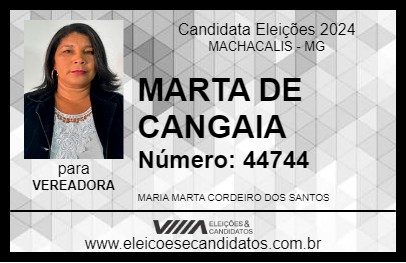 Candidato MARTA DE CANGAIA 2024 - MACHACALIS - Eleições