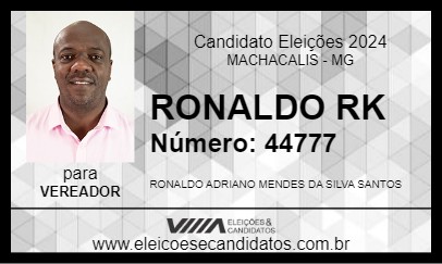 Candidato RONALDO RK 2024 - MACHACALIS - Eleições