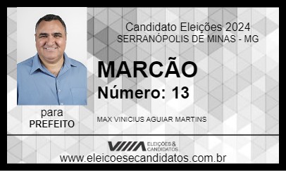 Candidato MARCÃO 2024 - SERRANÓPOLIS DE MINAS - Eleições