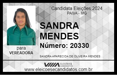 Candidato SANDRA MENDES 2024 - PAIVA - Eleições