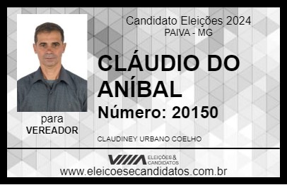 Candidato CLÁUDIO DO ANÍBAL 2024 - PAIVA - Eleições