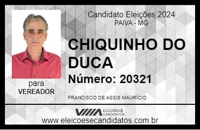 Candidato CHIQUINHO DO DUCA 2024 - PAIVA - Eleições