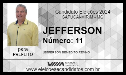 Candidato JEFFERSON  2024 - SAPUCAÍ-MIRIM - Eleições