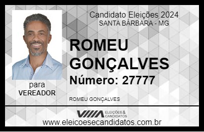 Candidato ROMEU GONÇALVES 2024 - SANTA BÁRBARA - Eleições