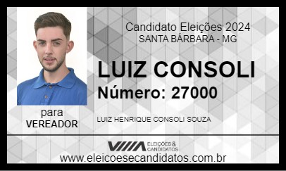 Candidato LUIZ CONSOLI 2024 - SANTA BÁRBARA - Eleições