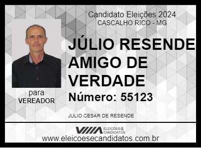 Candidato JÚLIO RESENDE AMIGO DE VERDADE 2024 - CASCALHO RICO - Eleições