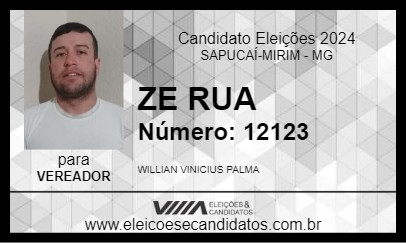 Candidato ZE RUA 2024 - SAPUCAÍ-MIRIM - Eleições