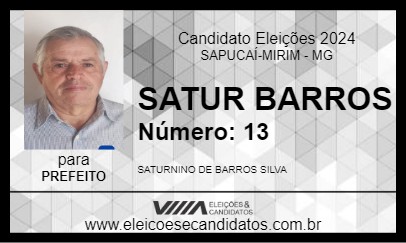 Candidato SATUR BARROS 2024 - SAPUCAÍ-MIRIM - Eleições