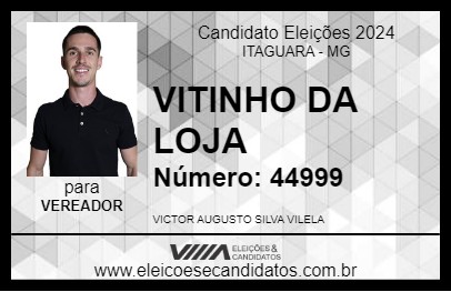 Candidato VITINHO DA LOJA 2024 - ITAGUARA - Eleições