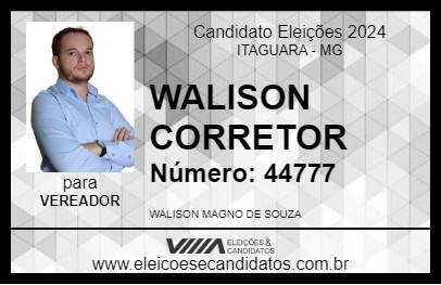 Candidato WALISON CORRETOR 2024 - ITAGUARA - Eleições