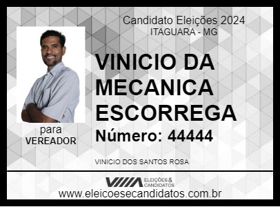 Candidato VINICIO DA MECANICA ESCORREGA 2024 - ITAGUARA - Eleições