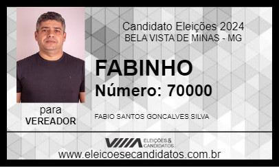 Candidato FABINHO 2024 - BELA VISTA DE MINAS - Eleições