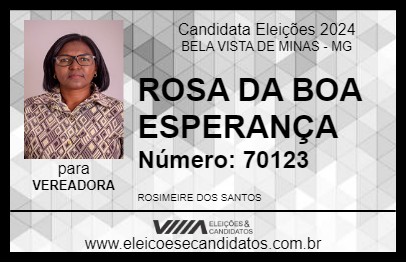 Candidato ROSA DA BOA ESPERANÇA 2024 - BELA VISTA DE MINAS - Eleições