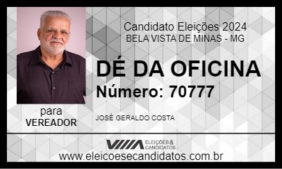 Candidato DÉ DA OFICINA 2024 - BELA VISTA DE MINAS - Eleições