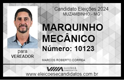 Candidato MARQUINHO MECÂNICO 2024 - MUZAMBINHO - Eleições