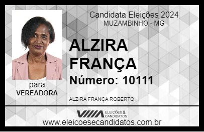 Candidato ALZIRA FRANÇA 2024 - MUZAMBINHO - Eleições