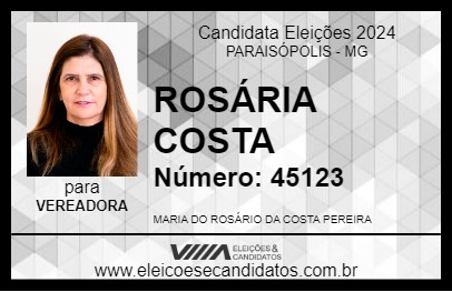 Candidato ROSÁRIA COSTA 2024 - PARAISÓPOLIS - Eleições