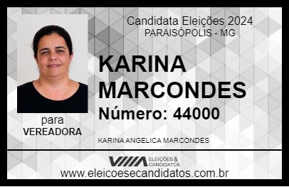 Candidato KARINA MARCONDES 2024 - PARAISÓPOLIS - Eleições