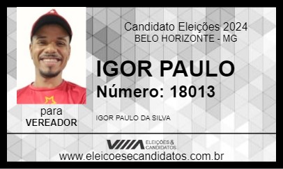 Candidato IGOR PAULO 2024 - BELO HORIZONTE - Eleições