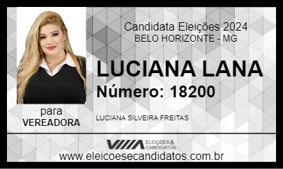 Candidato LUCIANA LANA 2024 - BELO HORIZONTE - Eleições