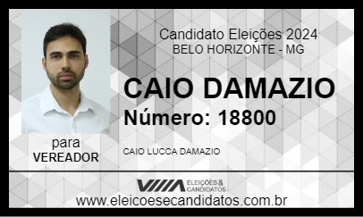 Candidato CAIO DAMAZIO 2024 - BELO HORIZONTE - Eleições