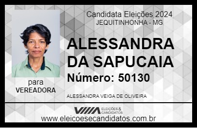 Candidato ALESSANDRA DA SAPUCAIA 2024 - JEQUITINHONHA - Eleições