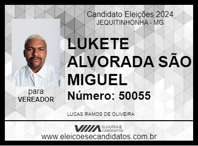 Candidato LUKETE  ALVORADA SÃO MIGUEL 2024 - JEQUITINHONHA - Eleições