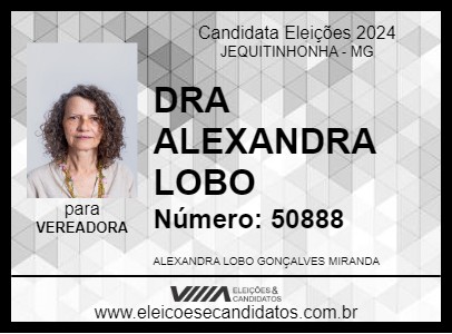 Candidato DRA ALEXANDRA LOBO 2024 - JEQUITINHONHA - Eleições