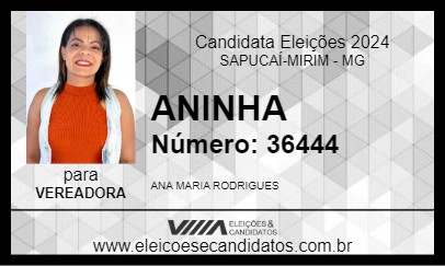 Candidato ANINHA 2024 - SAPUCAÍ-MIRIM - Eleições