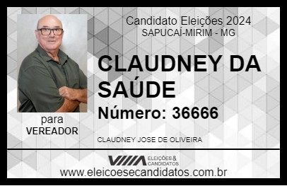 Candidato CLAUDNEY DA SAÚDE 2024 - SAPUCAÍ-MIRIM - Eleições