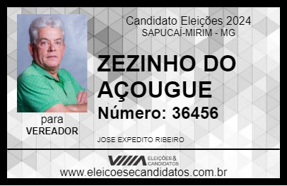 Candidato ZEZINHO DO AÇOUGUE 2024 - SAPUCAÍ-MIRIM - Eleições