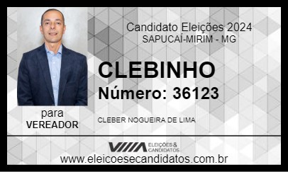 Candidato CLEBINHO 2024 - SAPUCAÍ-MIRIM - Eleições