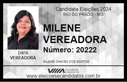 Candidato MILENE VEREADORA 2024 - RIO DO PRADO - Eleições