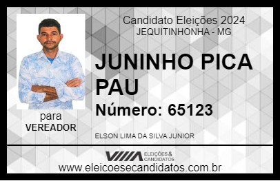 Candidato JUNINHO PICA PAU 2024 - JEQUITINHONHA - Eleições