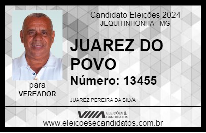 Candidato JUAREZ DO POVO 2024 - JEQUITINHONHA - Eleições