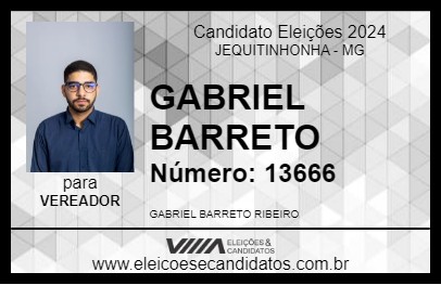 Candidato GABRIEL BARRETO 2024 - JEQUITINHONHA - Eleições