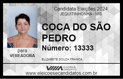 Candidato COCA DO SÃO PEDRO 2024 - JEQUITINHONHA - Eleições