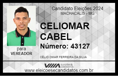 Candidato CELIOMAR CABEL 2024 - MACHACALIS - Eleições