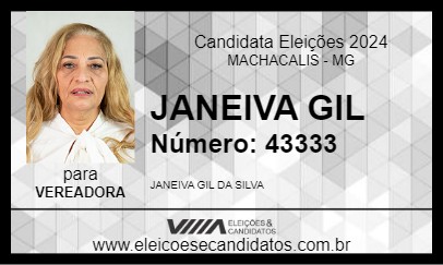 Candidato JANEIVA GIL 2024 - MACHACALIS - Eleições