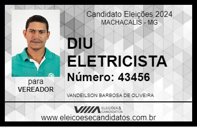 Candidato DIU ELETRICISTA 2024 - MACHACALIS - Eleições