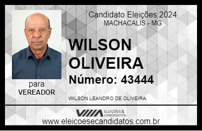 Candidato WILSON OLIVEIRA 2024 - MACHACALIS - Eleições