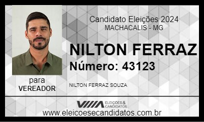 Candidato NILTON FERRAZ 2024 - MACHACALIS - Eleições