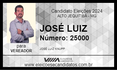 Candidato JOSÉ LUIZ 2024 - ALTO JEQUITIBÁ - Eleições