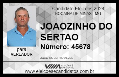 Candidato JOAOZINHO DO SERTAO 2024 - BOCAINA DE MINAS - Eleições