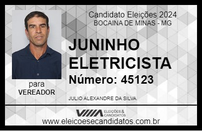 Candidato JUNINHO ELETRICISTA 2024 - BOCAINA DE MINAS - Eleições