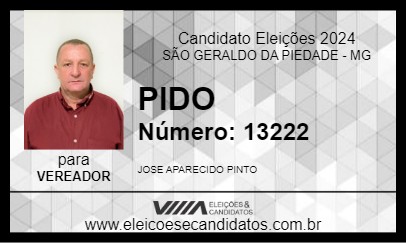 Candidato PIDO 2024 - SÃO GERALDO DA PIEDADE - Eleições