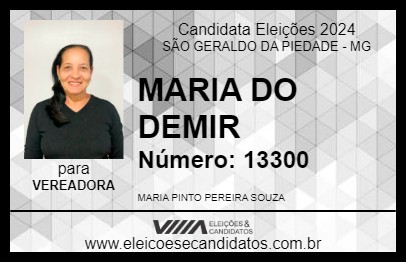 Candidato MARIA DO DEMIR 2024 - SÃO GERALDO DA PIEDADE - Eleições