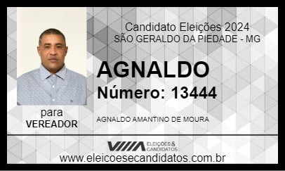 Candidato AGNALDO AMANTINO 2024 - SÃO GERALDO DA PIEDADE - Eleições