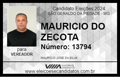 Candidato MAURICIO DO ZECOTA 2024 - SÃO GERALDO DA PIEDADE - Eleições